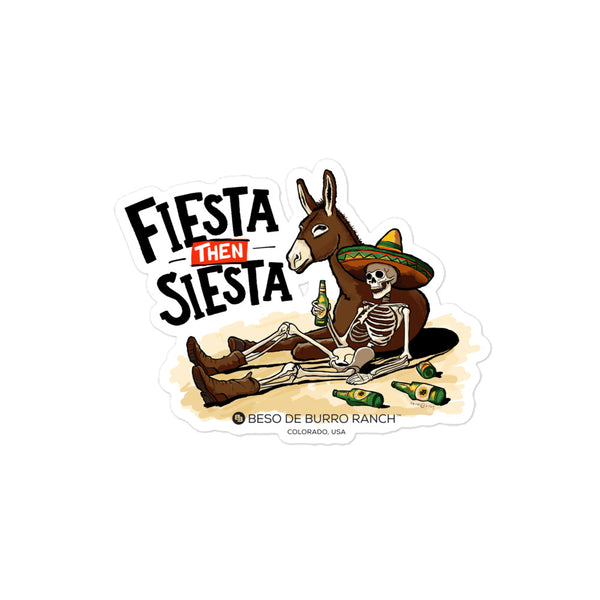 Fiesta then Siesta 4"x4" Sticker